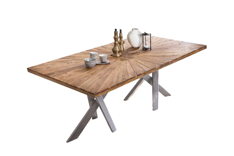 Laikera Spisebord 180x100 cm - Resirkulert Teak/Sølv - Møbler - Bord - Spisebord & kjøkkenbord