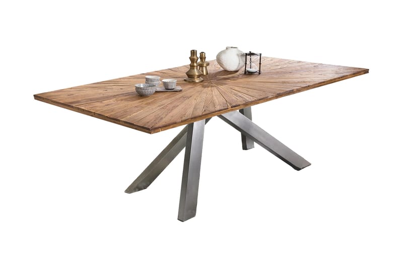 Laikera Spisebord 180x100 cm - Resirkulert Teak/Sølv - Møbler - Bord - Spisebord & kjøkkenbord