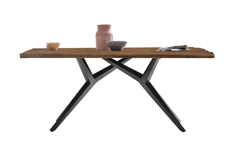 Laikera Spisebord 180x100 cm - Resirkulert Teak/Svart - Møbler - Bord - Spisebord & kjøkkenbord