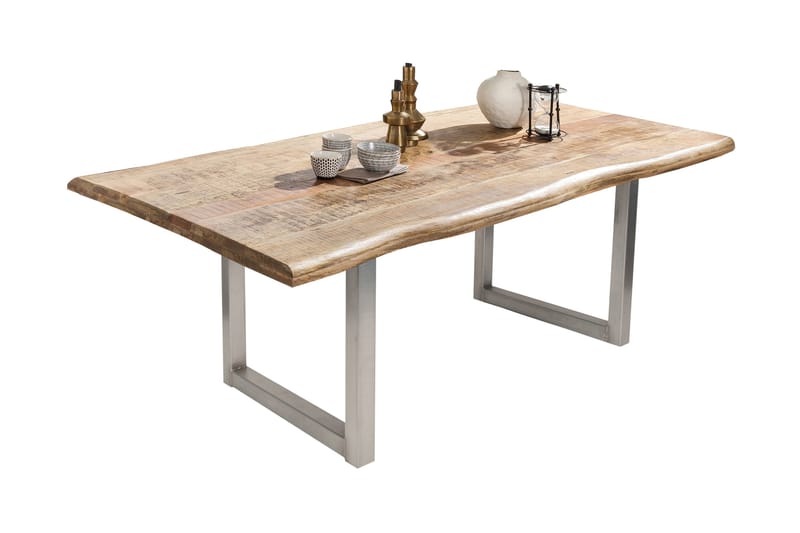 Laikera Spisebord 180x90 cm - Mango/Natur/Sølv - Møbler - Bord - Spisebord & kjøkkenbord