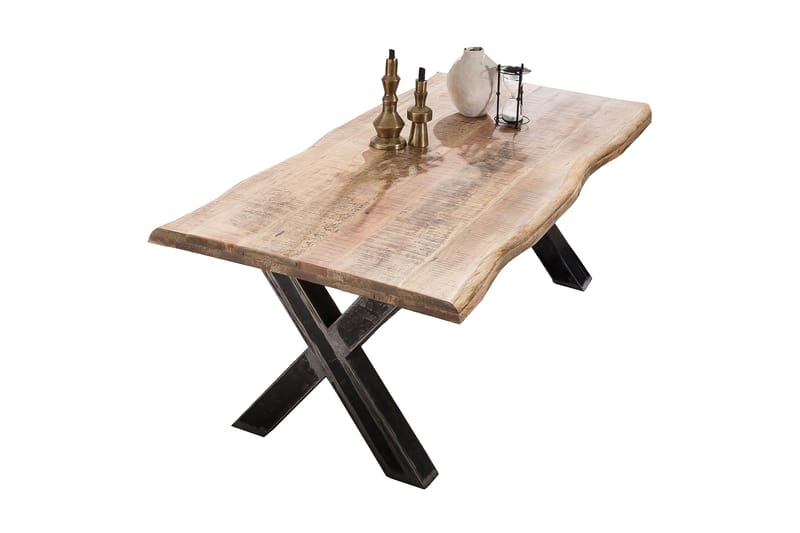 Laikera Spisebord 180x90 cm - Mango/Natur/Sølv - Møbler - Bord - Spisebord & kjøkkenbord