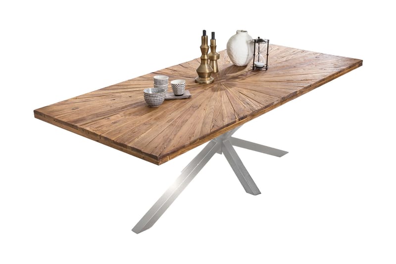 Laikera Spisebord 180x90 cm - Teak/Sølv - Møbler - Bord - Spisebord & kjøkkenbord