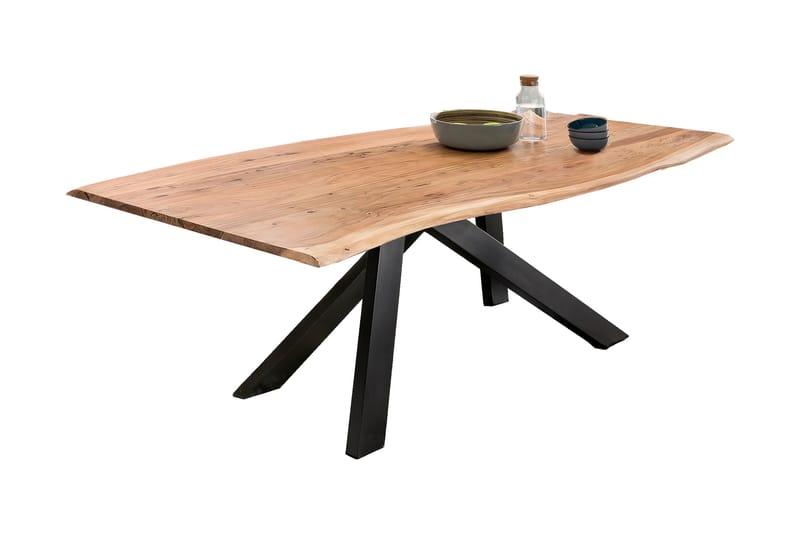 Laikera Spisebord 200x100 cm - Akacia/Svart - Møbler - Bord - Spisebord & kjøkkenbord