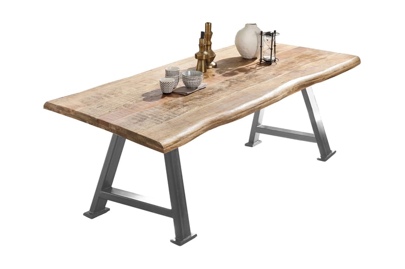 Laikera Spisebord 200x100 cm - Mango/Natur/Sølv - Møbler - Bord - Spisebord & kjøkkenbord