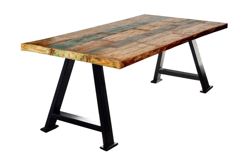 Laikera Spisebord 200x100 cm - Resikulert Tre/Flerfarget/Svart - Møbler - Bord - Spisebord & kjøkkenbord