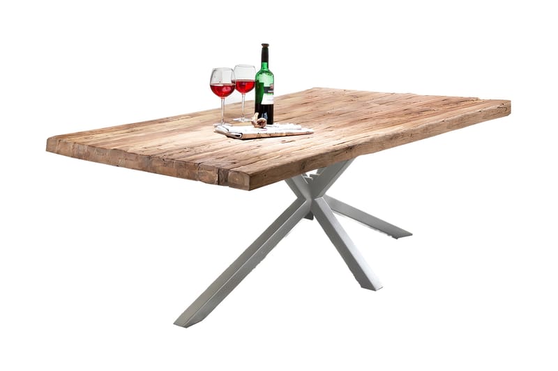 Laikera Spisebord 200x100 cm - Resirkulert Teak/Sølv - Møbler - Bord - Spisebord & kjøkkenbord