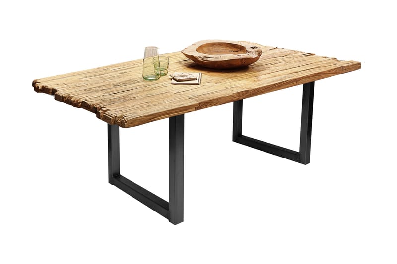 Laikera Spisebord 200x100 cm - Resirkulert Teak/Svart - Møbler - Bord - Spisebord & kjøkkenbord