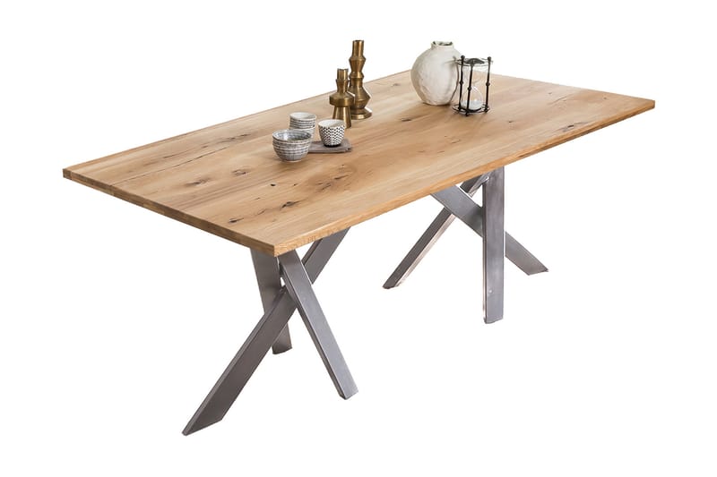 Laikera Spisebord 220 cm - Eik/Sølv - Møbler - Bord - Spisebord & kjøkkenbord