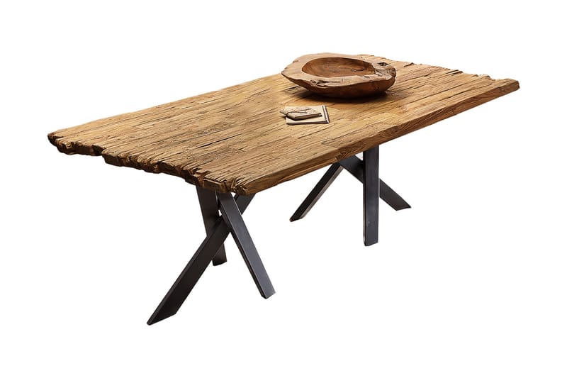 Laikera Spisebord 220 cm - Resirkulert Teak/Svart - Møbler - Bord - Spisebord & kjøkkenbord
