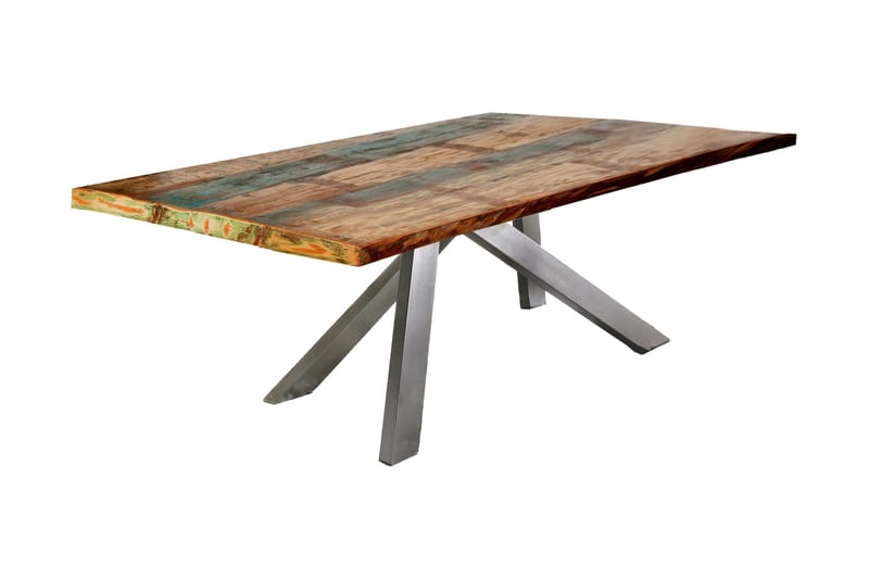 Laikera Spisebord 240 cm - Resikulert Tre/Flerfarget/Sølv - Møbler - Bord - Spisebord & kjøkkenbord