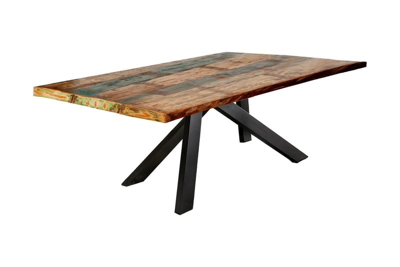 Laikera Spisebord 240 cm - Resikulert Tre/Flerfarget/Svart - Møbler - Bord - Spisebord & kjøkkenbord