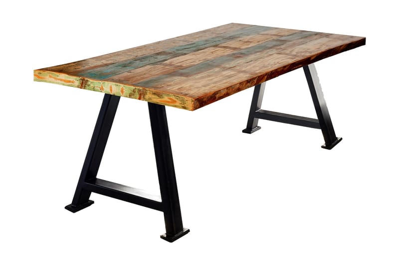 Laikera Spisebord 240 cm - Resikulert Tre/Flerfarget/Svart - Møbler - Bord - Spisebord & kjøkkenbord