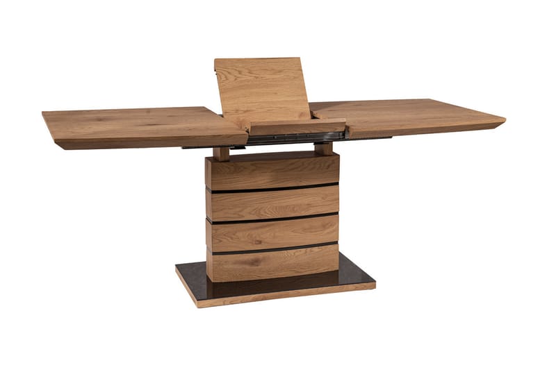 Leonaia Forlengningsbart Spisebord 160 cm - Glass/Natur/Svart - Møbler - Bord - Spisebord & kjøkkenbord