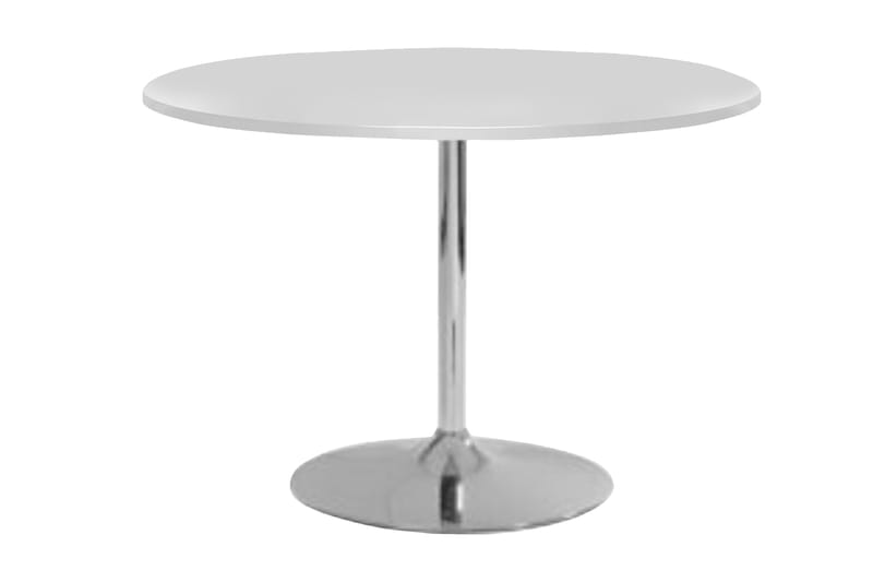 Levente Spisebord 110 cm Rund - Hvit/Krom - Møbler - Bord - Spisebord & kjøkkenbord