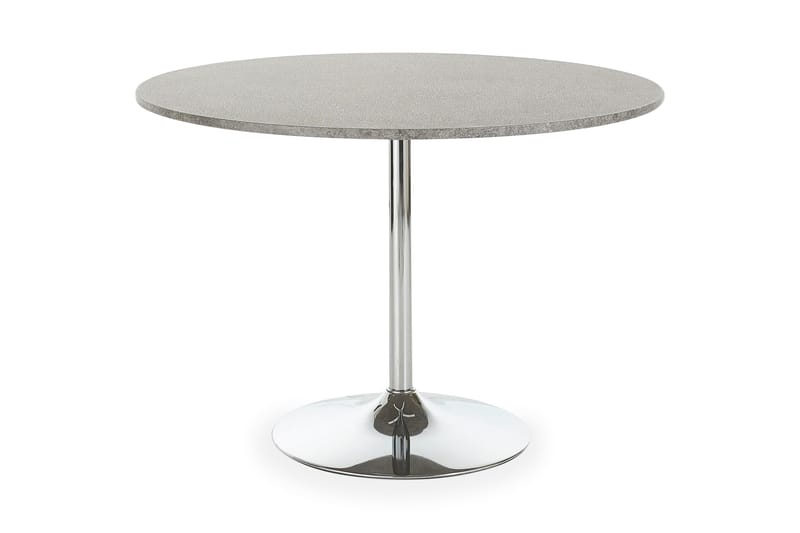 Levente Spisebord Rund 110 cm bord - Grå / Krom - Møbler - Bord - Spisebord & kjøkkenbord