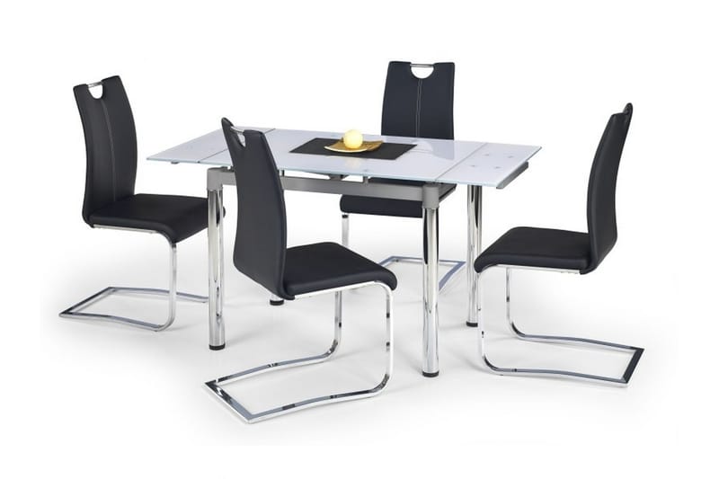 Logan Forlengningsbart Spisebord 96 cm Glass - Hvit - Møbler - Bord - Spisebord & kjøkkenbord