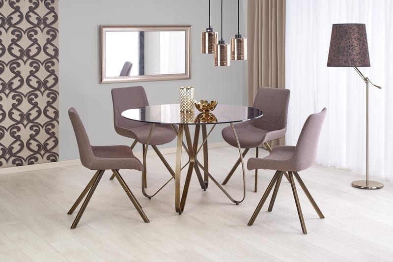 Lungo Spisebord 120 cm - Brun/Gull - Møbler - Bord - Spisebord & kjøkkenbord