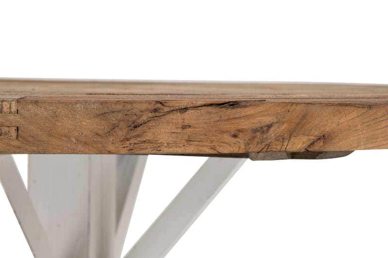 Lyon Spisebord 150 cm Rundt - Vintage Natur/Hvit - Møbler - Bord - Spisebord & kjøkkenbord
