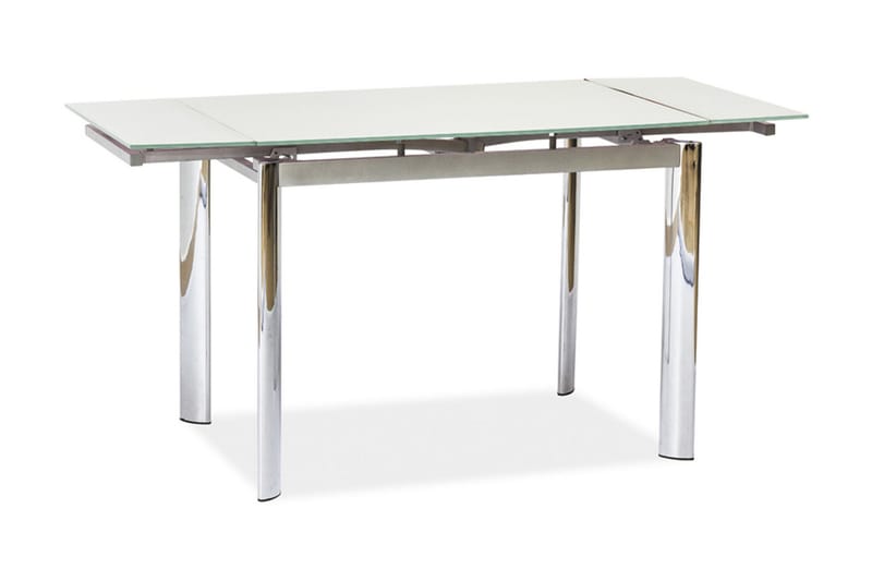 Mecula Forlengningsbart Spisebord 100 cm - Glass/Hvit/Sølv - Møbler - Bord - Spisebord & kjøkkenbord