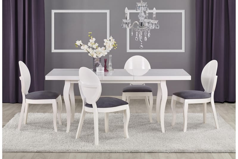 Meleta Forlengningsbart Spisebord 140-180 cm - Hvit - Møbler - Bord - Spisebord & kjøkkenbord