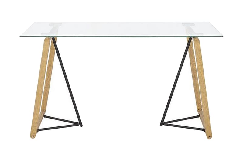 Minter Spisebord 140 cm - Glass/Lysebrun/Svart - Møbler - Bord - Spisebord & kjøkkenbord
