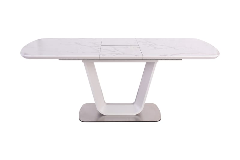 Mireasa Forlengningsbart Spisebord 160x90 cm - Glass/Hvit/Stål - Møbler - Bord - Spisebord & kjøkkenbord