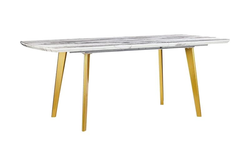 Mosby Spisebord 200 cm Sammenleggbart - Hvit/Gull - Møbler - Bord - Spisebord & kjøkkenbord