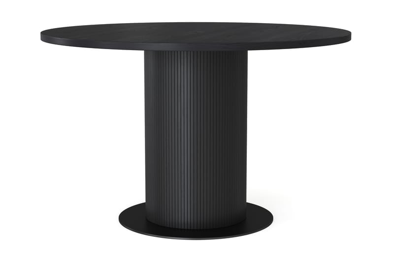 Noira Spisebord 120 cm Massiv Eik Rundt - Svart - Møbler - Bord - Spisebord & kjøkkenbord