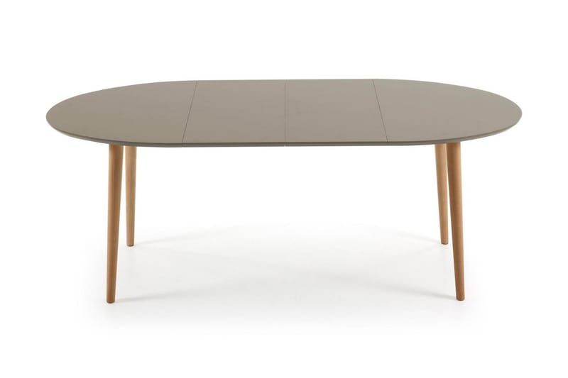 Oakland Forlengningsbart Spisebord 120 cm Oval - Massivt Tre/Grå - Møbler - Bord - Spisebord & kjøkkenbord