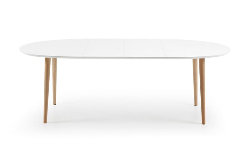 Oakland Forlengningsbart Spisebord 140 cm Oval - Massivt Tre/Hvit - Møbler - Bord - Spisebord & kjøkkenbord
