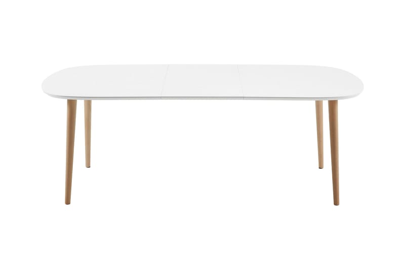 Oakland Forlengningsbart Spisebord 160 cm Ovalt - Hvit - Møbler - Bord - Spisebord & kjøkkenbord