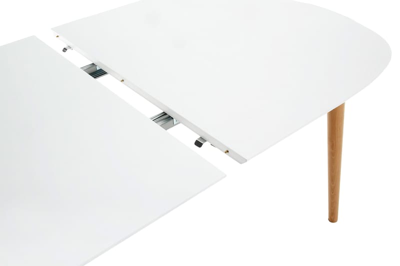 Oakland Forlengningsbart Spisebord 160 cm Ovalt - Hvit - Møbler - Bord - Spisebord & kjøkkenbord