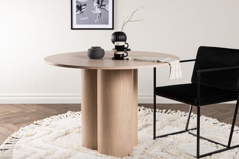 Olivero Spisebord 110 cm Rundt - Whitewash - Møbler - Bord - Spisebord & kjøkkenbord