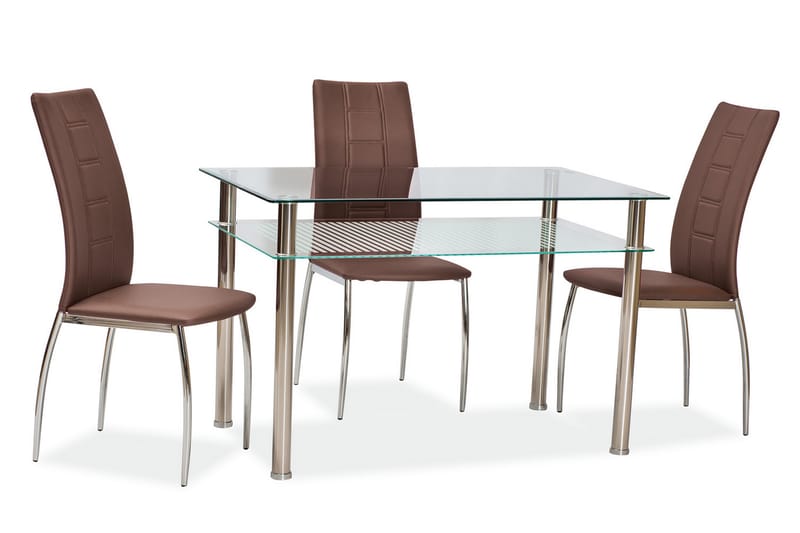 Pixelton Spisebord 120 cm - Glass/Sølv - Møbler - Bord - Spisebord & kjøkkenbord