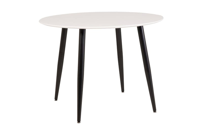 Plaza Spisebord 100 cm Rundt Hvit/Svart - Møbler - Bord - Spisebord & kjøkkenbord
