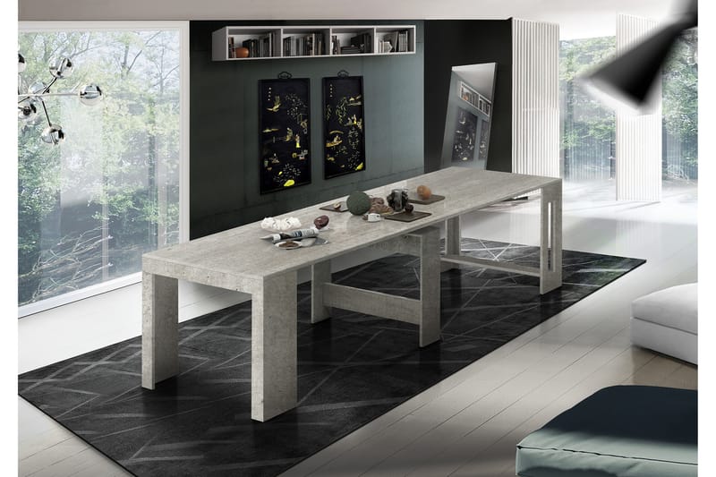 Pratia Forlengningsbart Spisebord 90 cm - Betonggrå - Møbler - Bord - Spisebord & kjøkkenbord