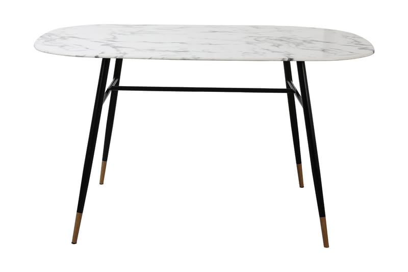 Saarn Spisebord 140 cm - Marmor/Hvit/Svart - Møbler - Bord - Spisebord & kjøkkenbord