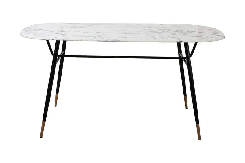 Saarn Spisebord 160 cm - Marmor/Hvit/Svart - Møbler - Bord - Spisebord & kjøkkenbord