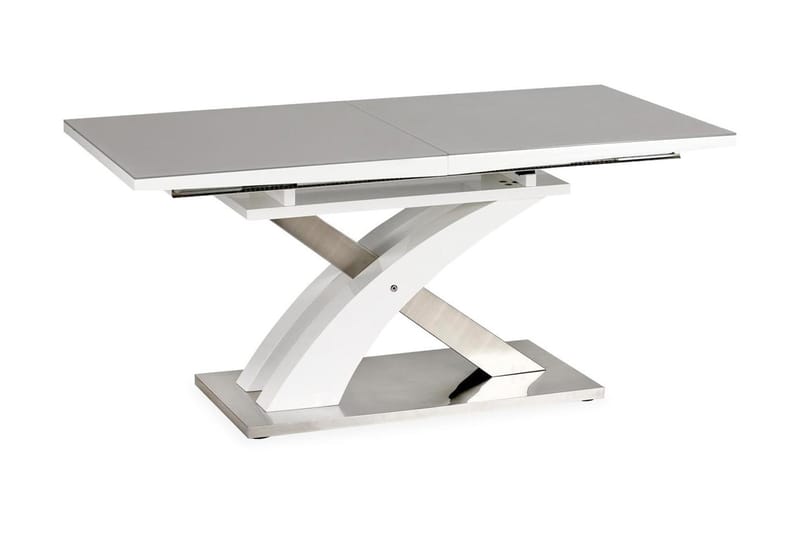 Sandor Forlengningsbart Spisebord 160 cm - Grå/Hvit - Møbler - Bord - Spisebord & kjøkkenbord