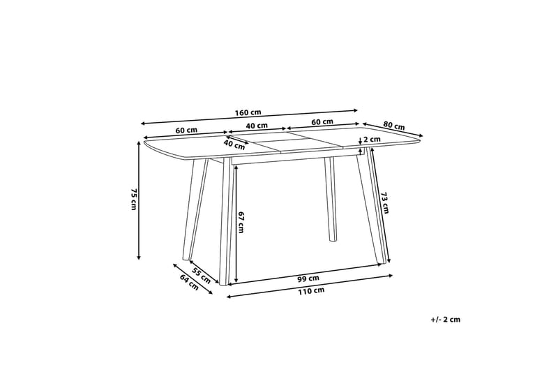 Sanford Spisebord 160 cm - Hvit - Møbler - Bord - Spisebord & kjøkkenbord