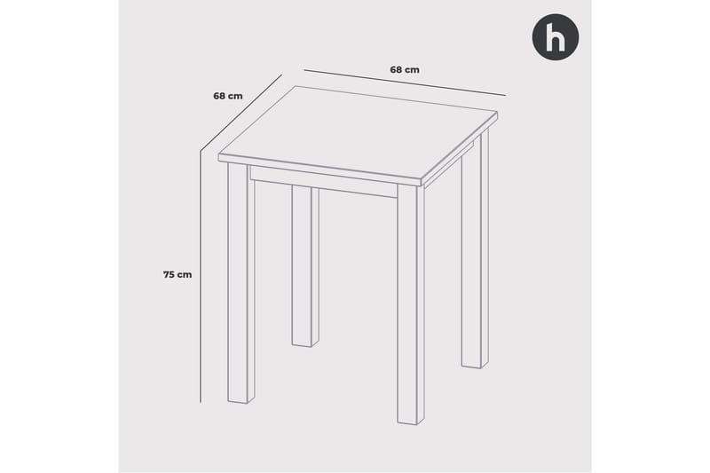Smelina Spisebord 68 cm - Hvit - Møbler - Bord - Spisebord & kjøkkenbord