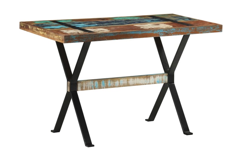 Spisebord 120x60x76 cm gjenvunnet heltre - Flerfarget - Hagemøbler - Hagebord - Cafebord