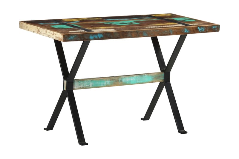 Spisebord 120x60x76 cm gjenvunnet heltre - Flerfarget - Møbler - Bord - Spisebord & kjøkkenbord