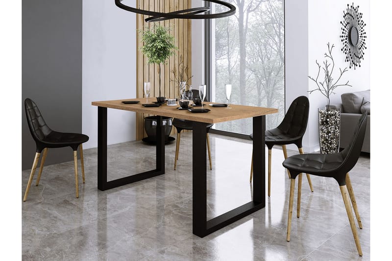 Spisebord 138 cm - Natur|Svart - Møbler - Bord - Spisebord & kjøkkenbord