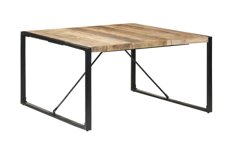 Spisebord 140x140x75 cm grovt mangotre - Brun - Møbler - Bord - Spisebord & kjøkkenbord