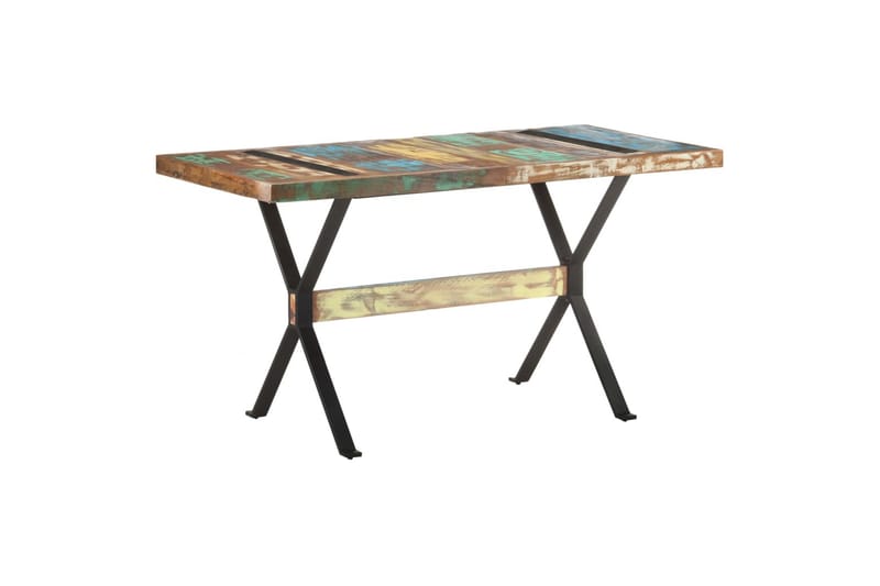 Spisebord 140x70x76 cm gjenvunnet heltre - Flerfarget - Møbler - Bord - Spisebord & kjøkkenbord