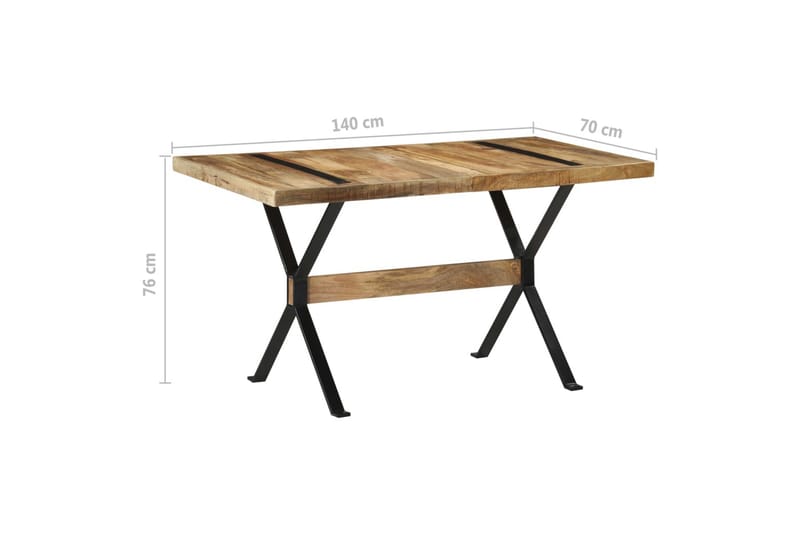 Spisebord 140x70x76 cm grovt mangotre - Brun - Møbler - Bord - Spisebord & kjøkkenbord