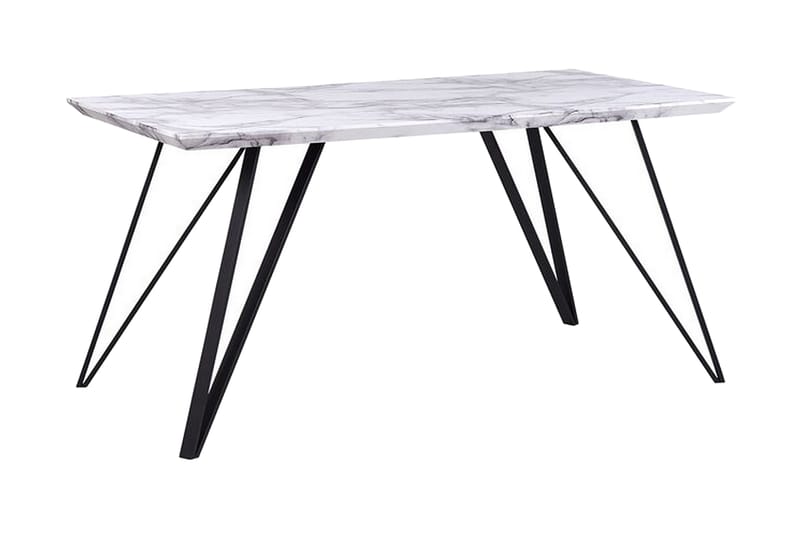 Spisebord 150 x 80 cm marmoreffekt / svart MOLDEN - Hvit - Møbler - Bord - Spisebord & kjøkkenbord