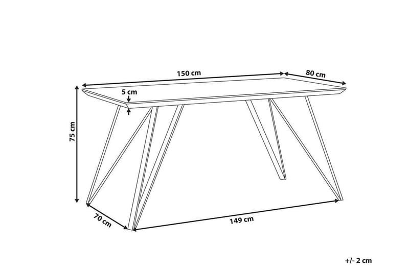 Spisebord 150 x 80 cm marmoreffekt / svart MOLDEN - Hvit - Møbler - Bord - Spisebord & kjøkkenbord