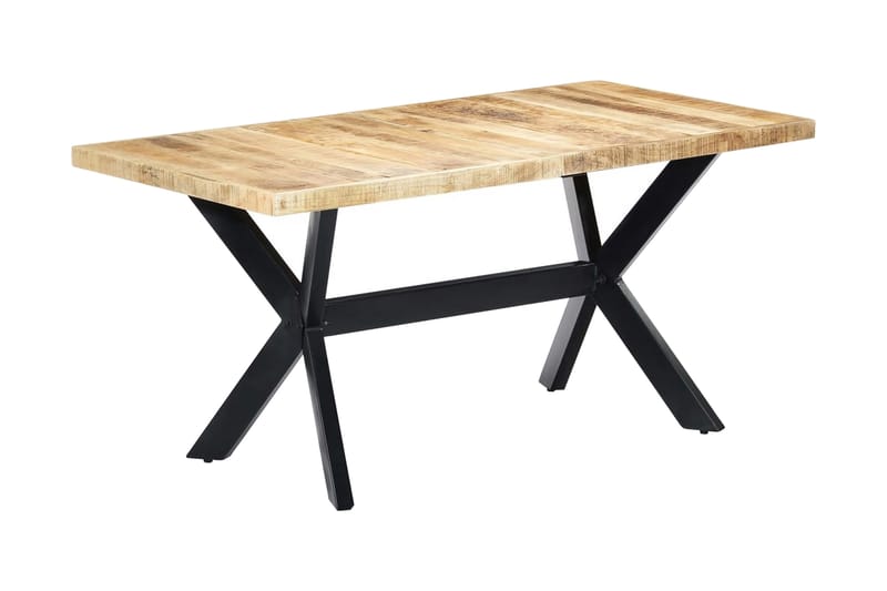 Spisebord 160x80x75 cm grov heltre mango - Møbler - Bord - Spisebord & kjøkkenbord